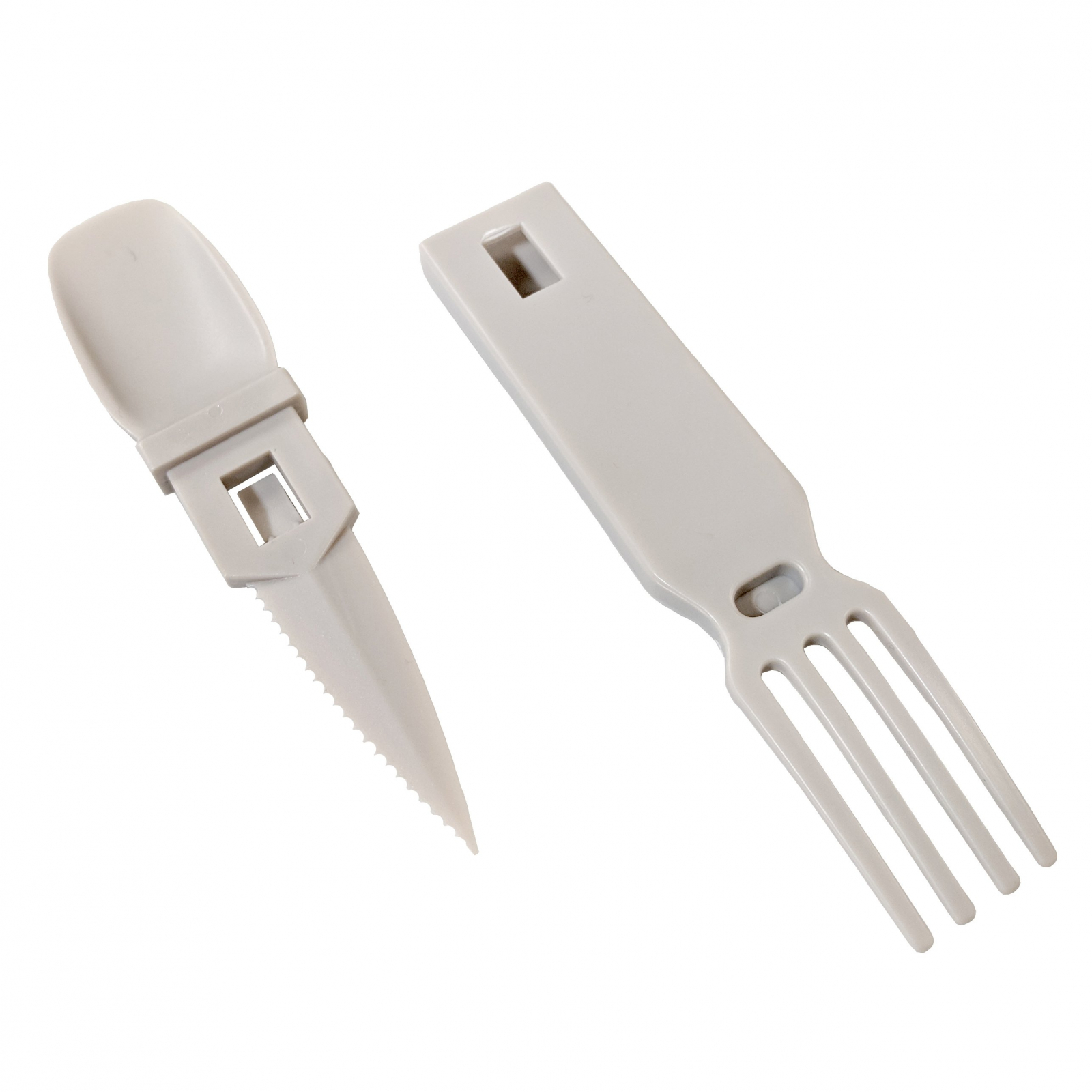 ASR Outdoor Snapatite 3 in 1 Utensil Lightweight Pocket Travel Cutlery Light Grey