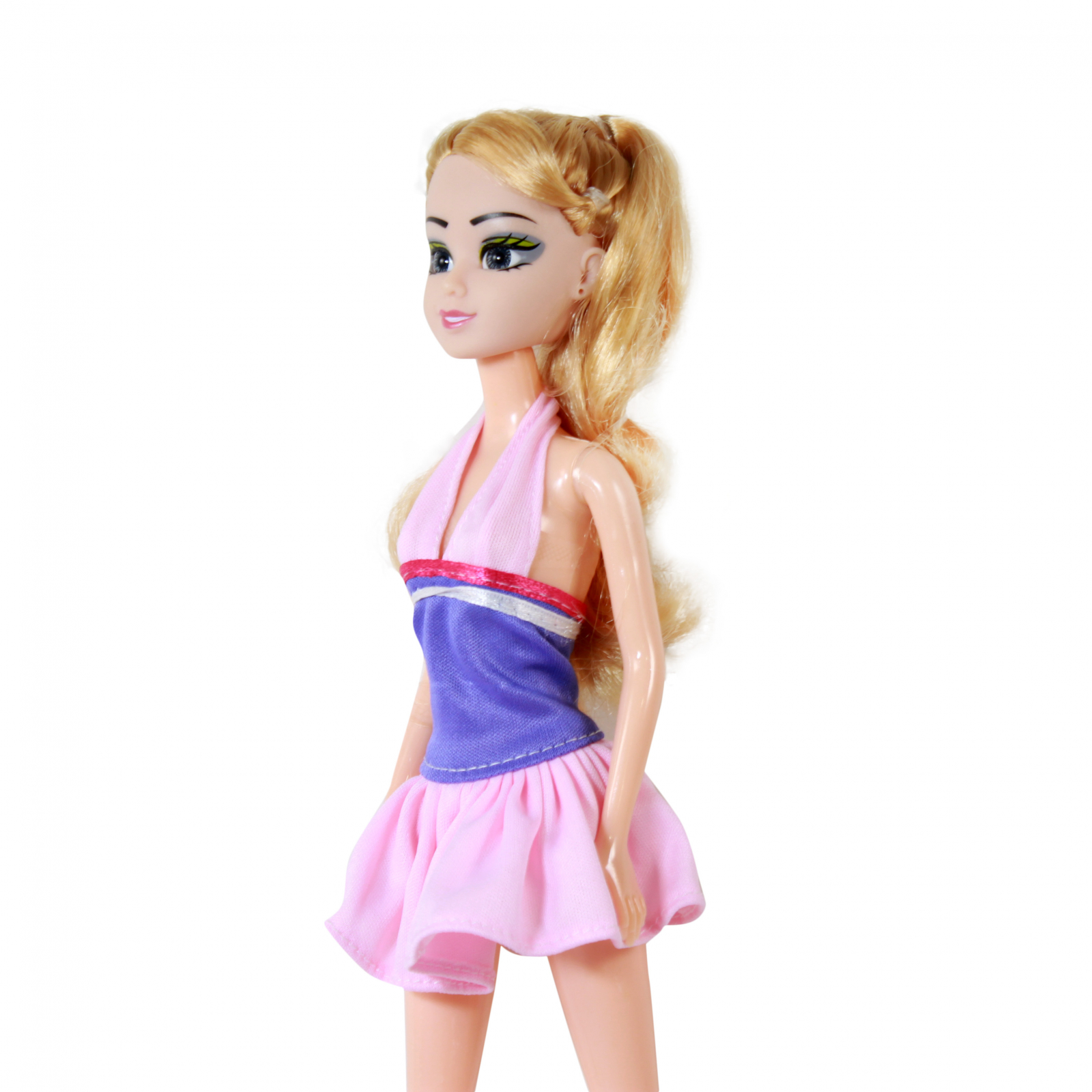 TychoTyke Blonde Fashion Doll Playset With Blue Pink Bike And Sports Equipment Tennis Rackets - Blue