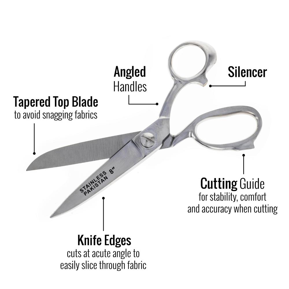 ToolTreaux Stainless Steel Heavy Duty Fabric Scissors Sewing Supplies, 8 Inch