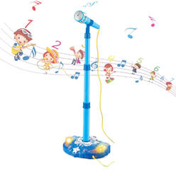 KidFun Products Music Singing Machine Interactive Rainbow Flashing Lights and Sound - Blue