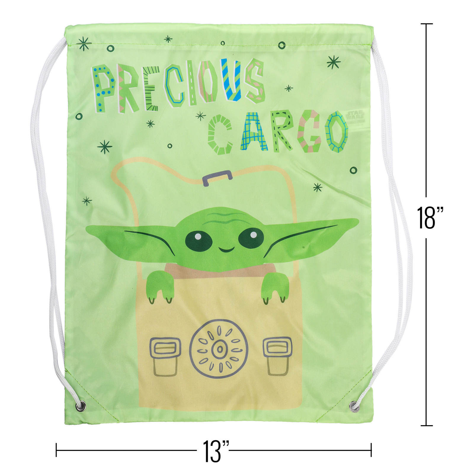 Legacy Licensing Partners Baby Yoda Precious Cargo Kids 18 Inch Cinch Bag Travel Backpack Drawstring Tote