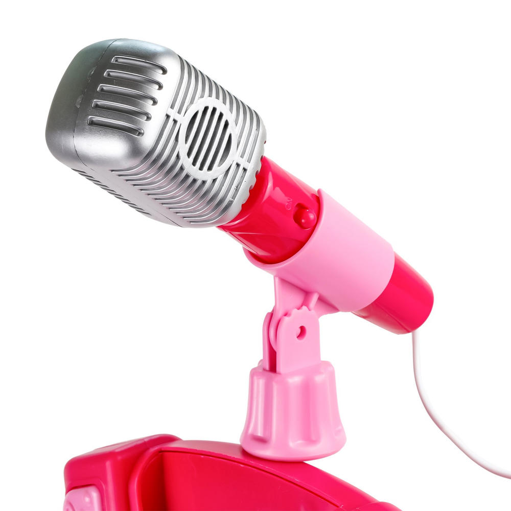 Kidplokio Pink Musical Microphone Pretend Play Karaoke Machine Kids MP3 Player