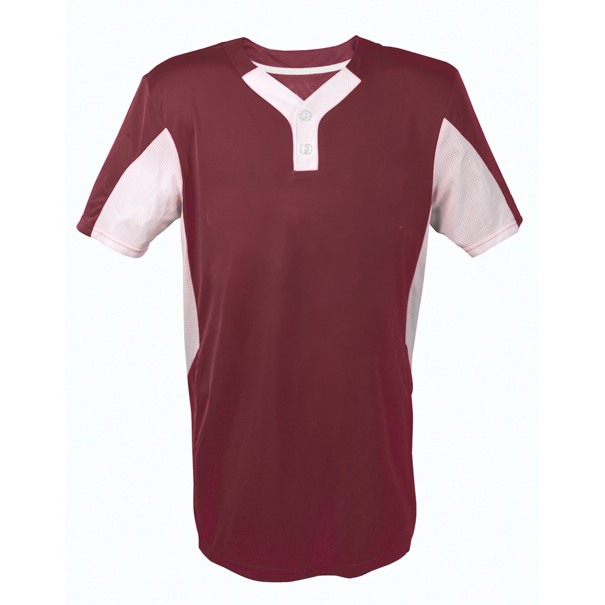 Martin Sports TWO BUTTON JERSEY-ADULT-MEDIUM-MAROON/WHITE