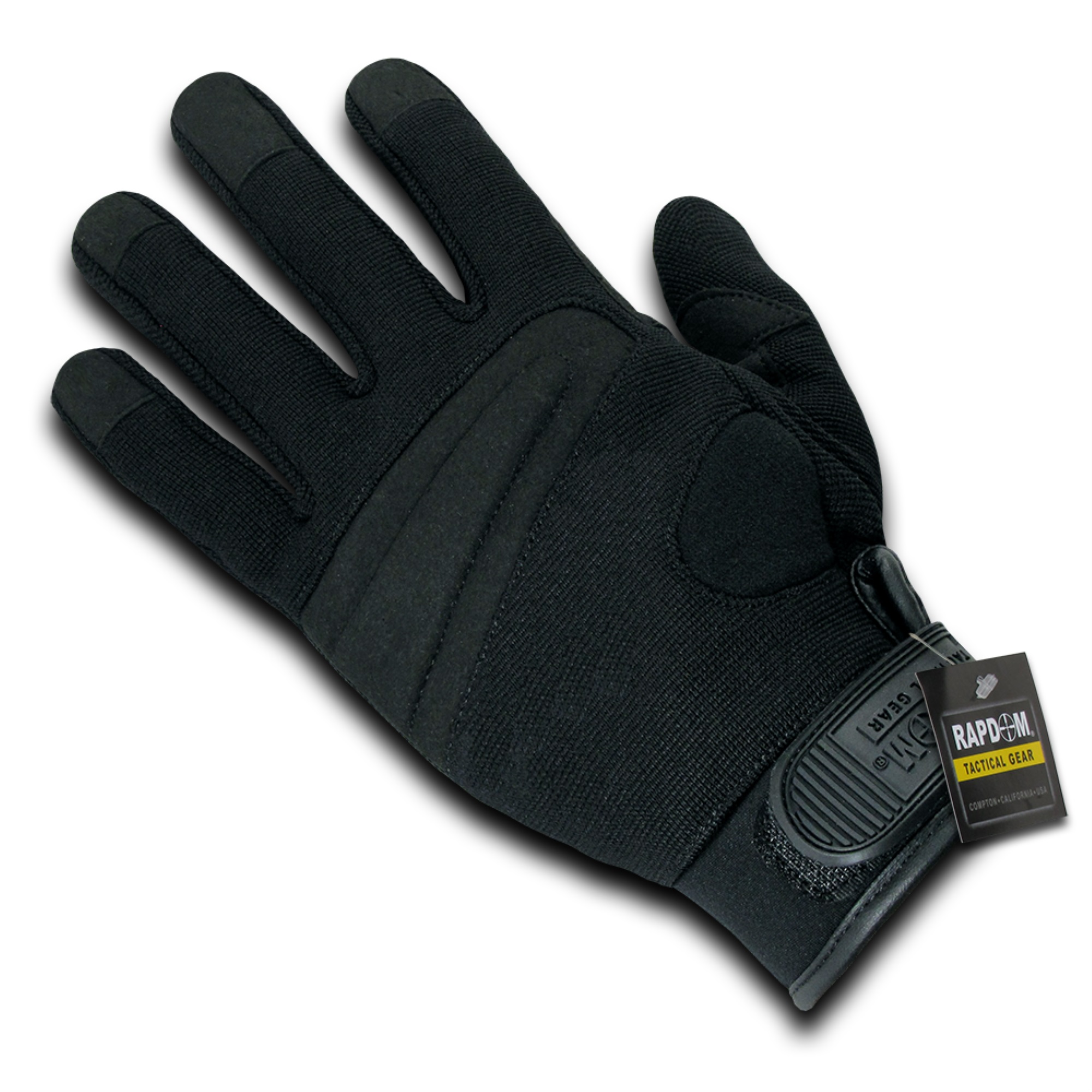 Rapid Dominance Rapdom Tactical Digital Leather Gloves, Black, Small