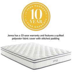 Modway King Innerspring Mattress - Top Quality Quilted Pillow Top - Individually Encased Pocket Coils - 10-Year Warranty