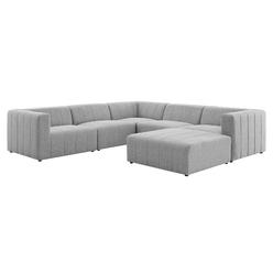 Ergode Bartlett Upholstered Fabric 6-Piece Sectional Sofa - Light Gray
