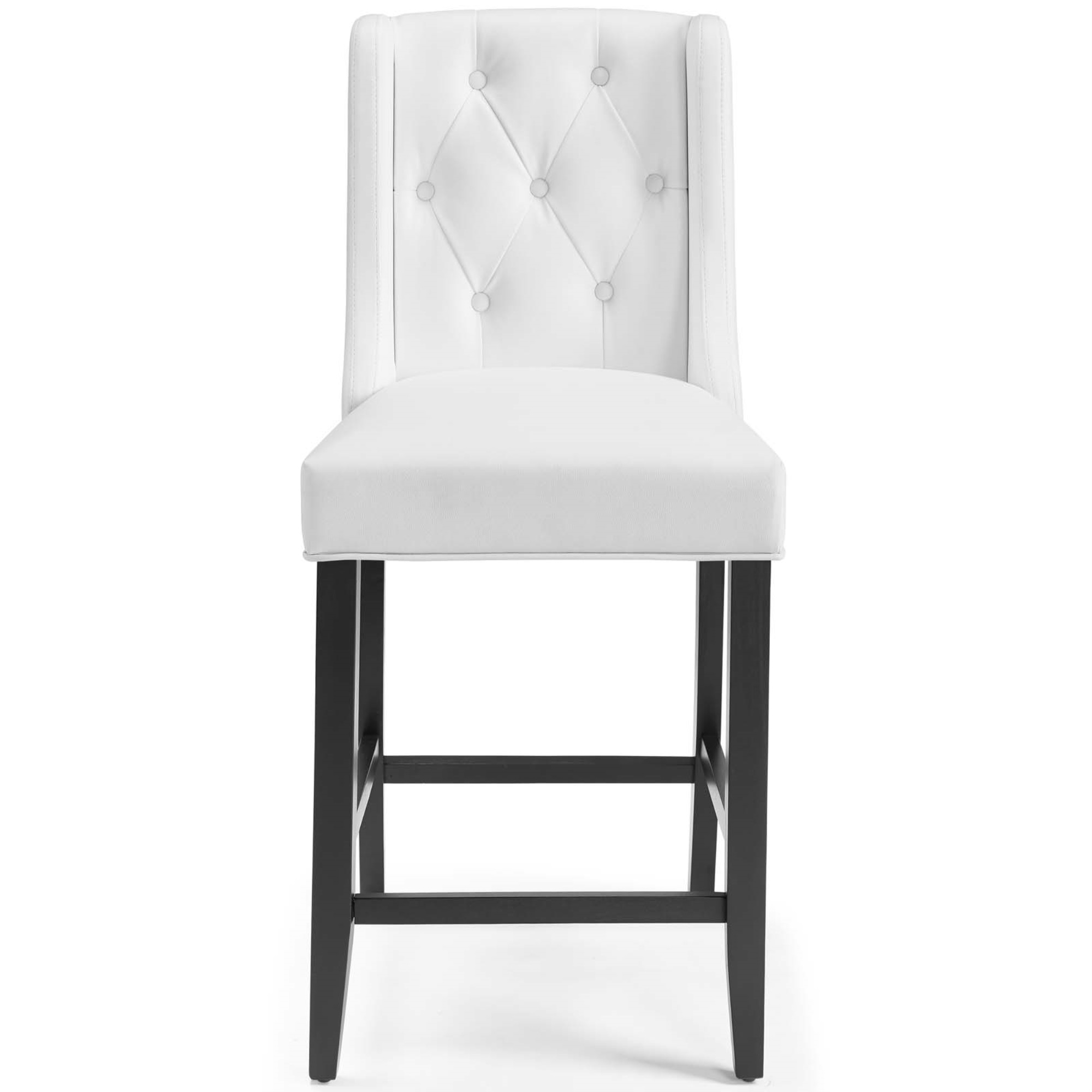 Modway Baronet Counter Bar Stool Faux Leather Set of 2 White