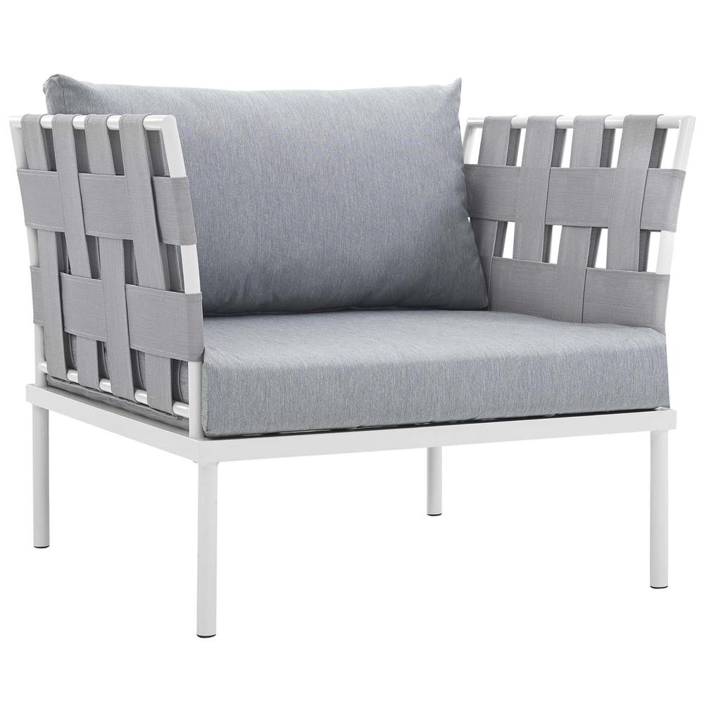 Ergode Harmony 5  Piece Outdoor Patio Aluminum Sectional Sofa Set - White Gray