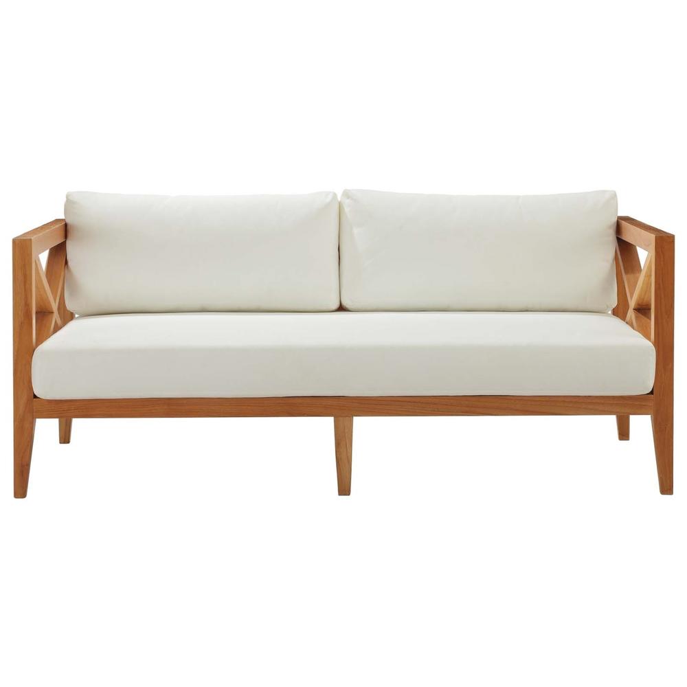 Ergode Northlake Outdoor Patio Premium Grade A Teak Wood Sofa - Natural White