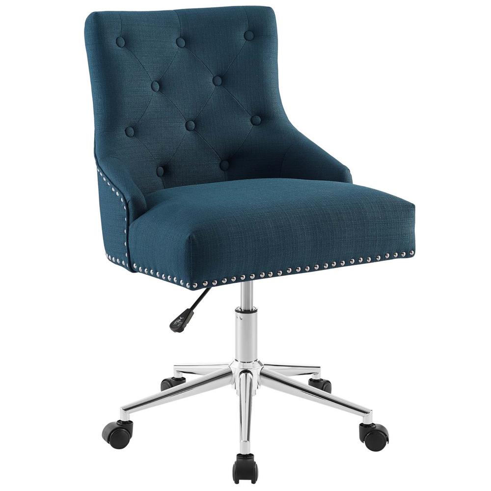 Ergode Regent Tufted Button Swivel Upholstered Fabric Office Chair - Azure