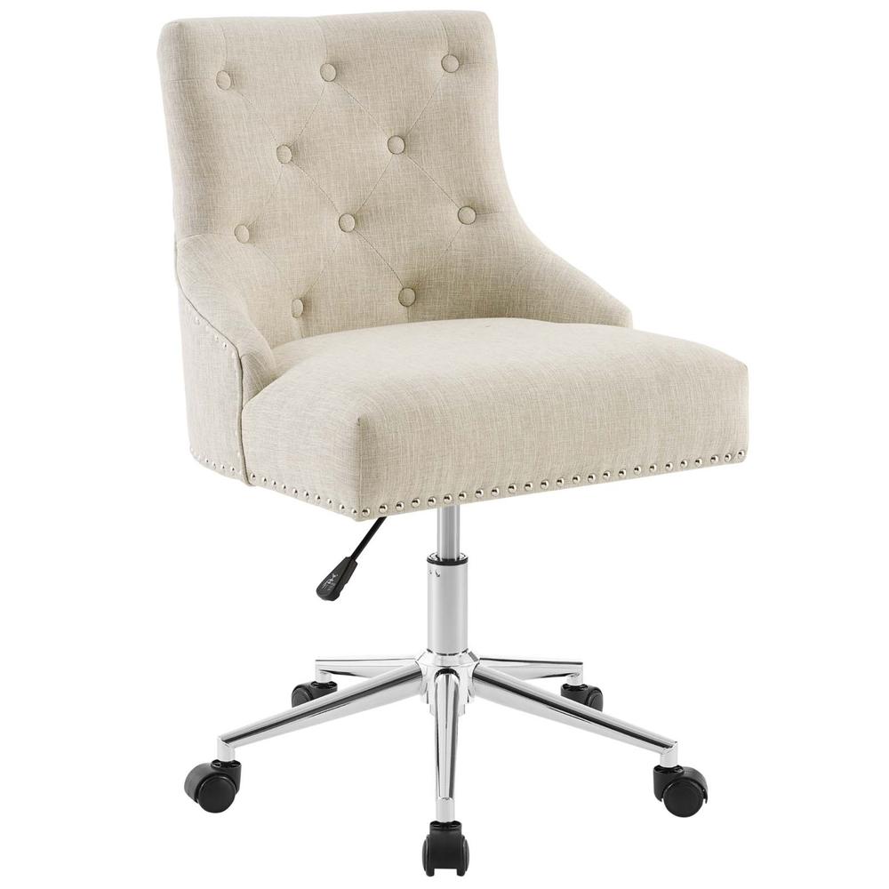 Ergode Regent Tufted Button Swivel Upholstered Fabric Office Chair - Beige