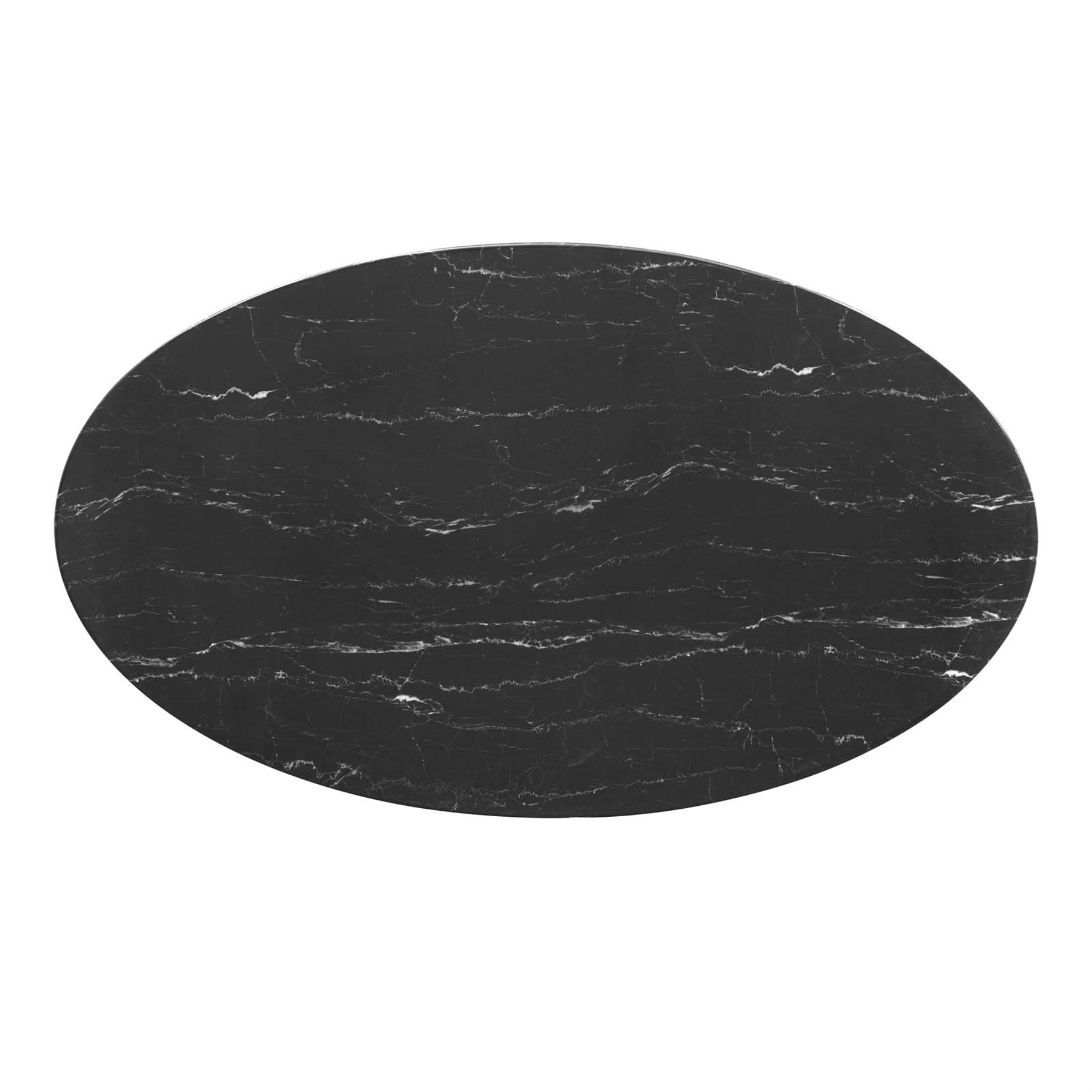Modway Lippa 54" Artificial Marble Oval Dining Table Black Black