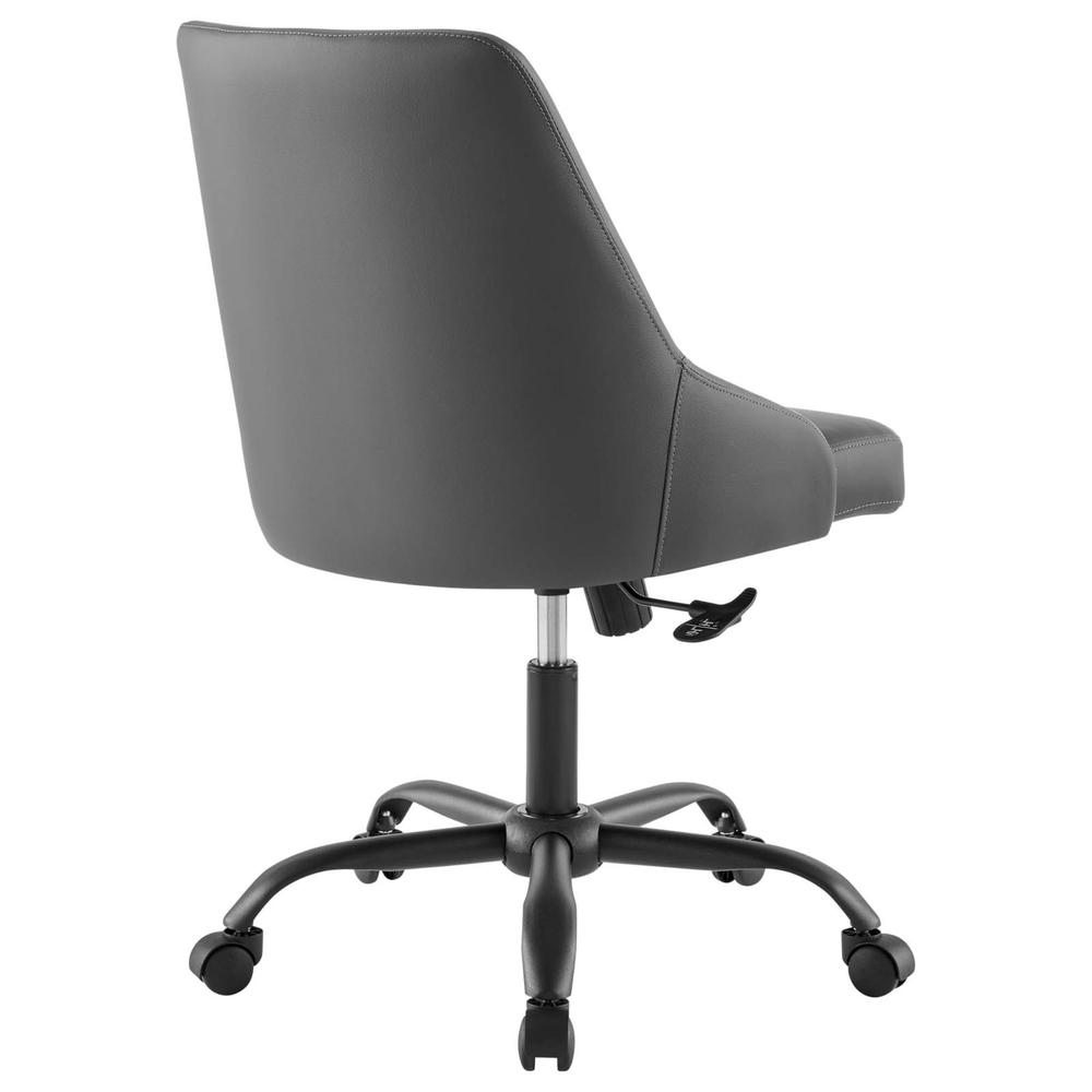 Ergode Designate Swivel Vegan Leather Office Chair - Black Gray