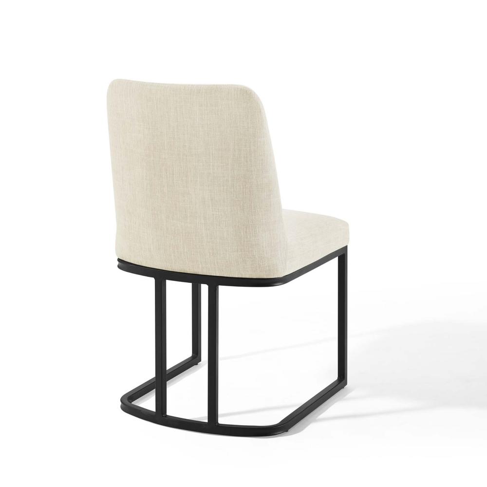 Ergode Amplify Sled Base Upholstered Fabric Dining Side Chair - Black Beige