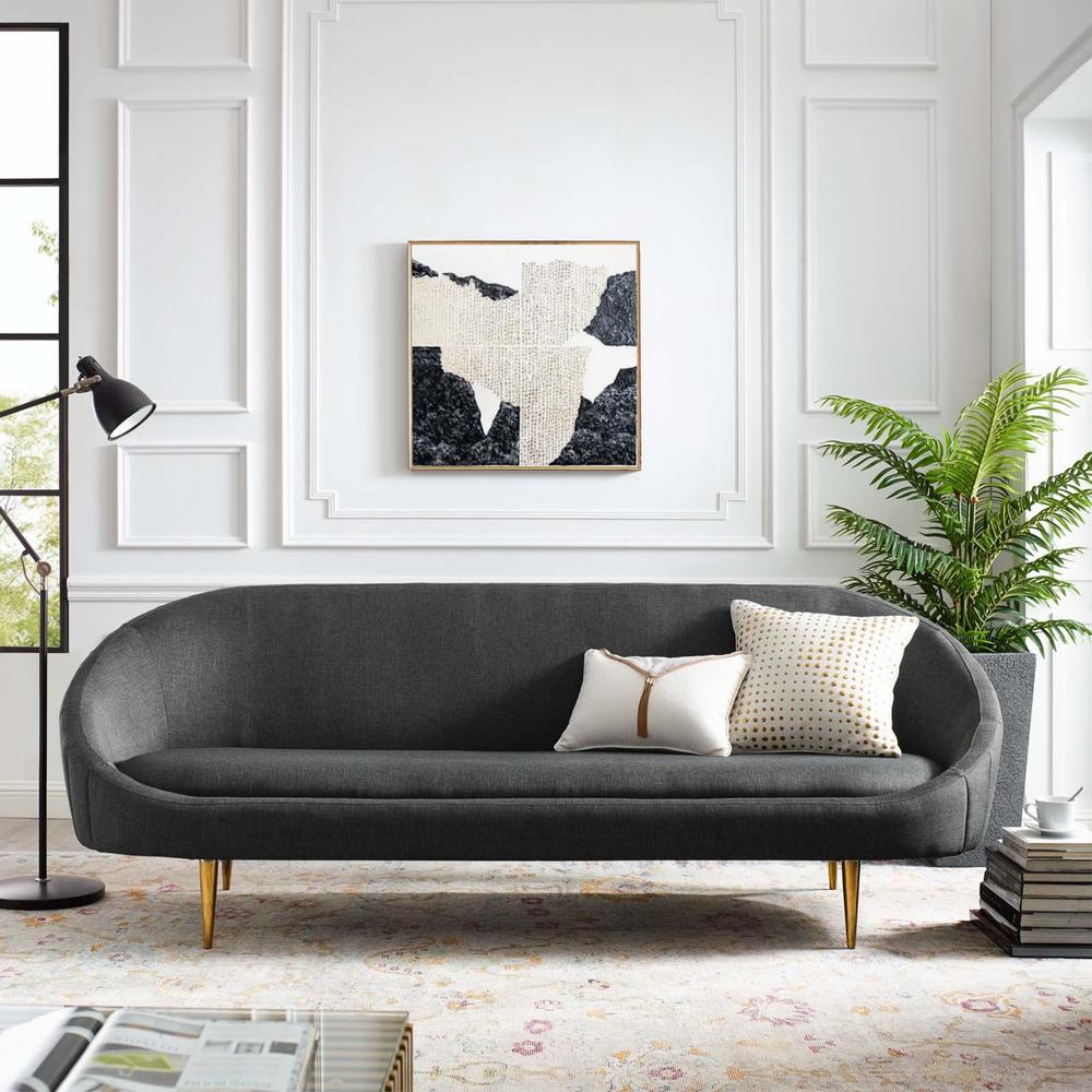 Ergode Sublime Vertical Curve Back Fabric Sofa - Gray