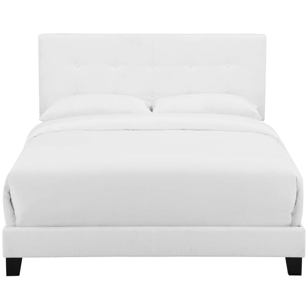 Ergode Amira Twin Upholstered Fabric Bed - White