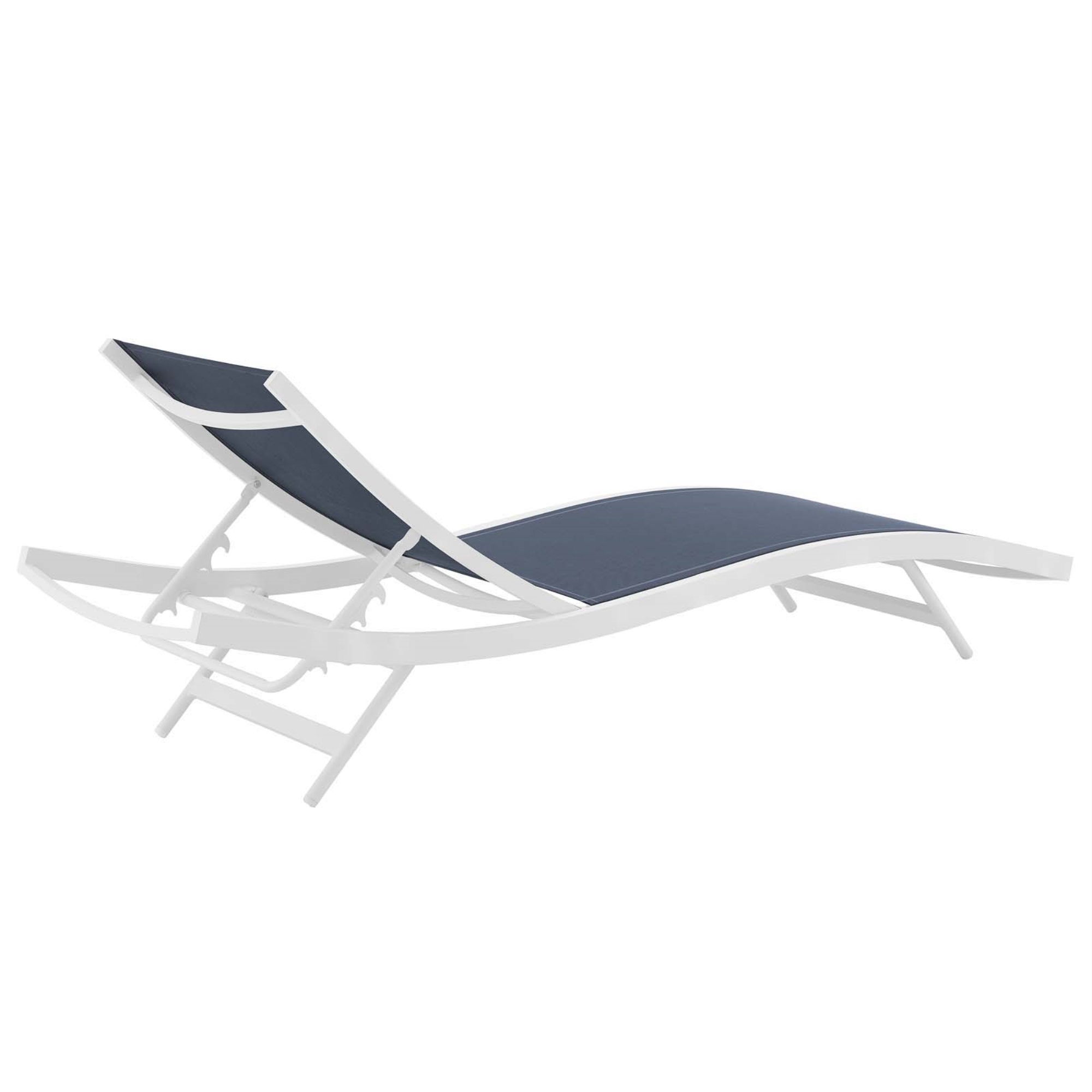 Ergode Glimpse Outdoor Patio Mesh Chaise Lounge Set of 2 - White Navy