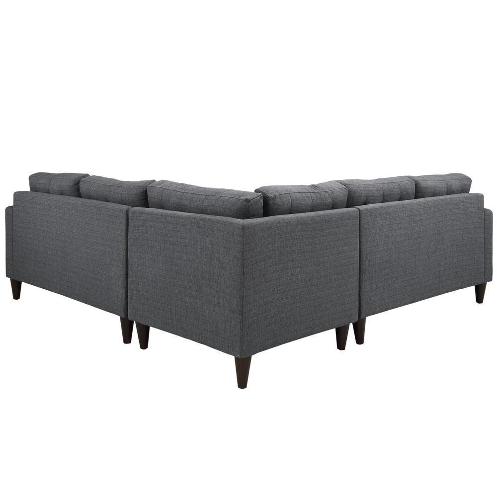 Ergode Empress 3 Piece Upholstered Fabric Sectional Sofa Set - Gray