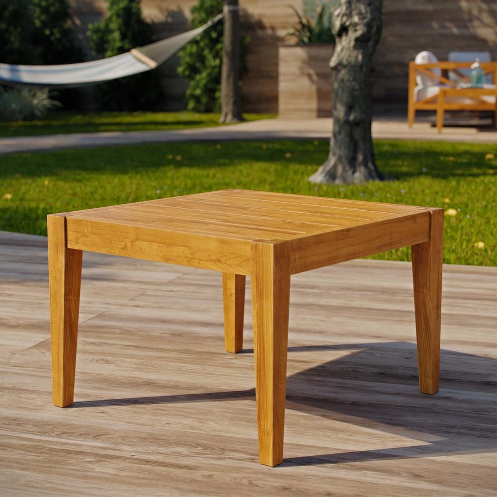 Ergode Northlake Outdoor Patio Premium Grade A Teak Wood Side Table - Natural