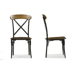 Wholesale Interiors, Inc. Baxton Studio Broxburn Light Brown Wood & Metal Dining Chair (Set of 2)