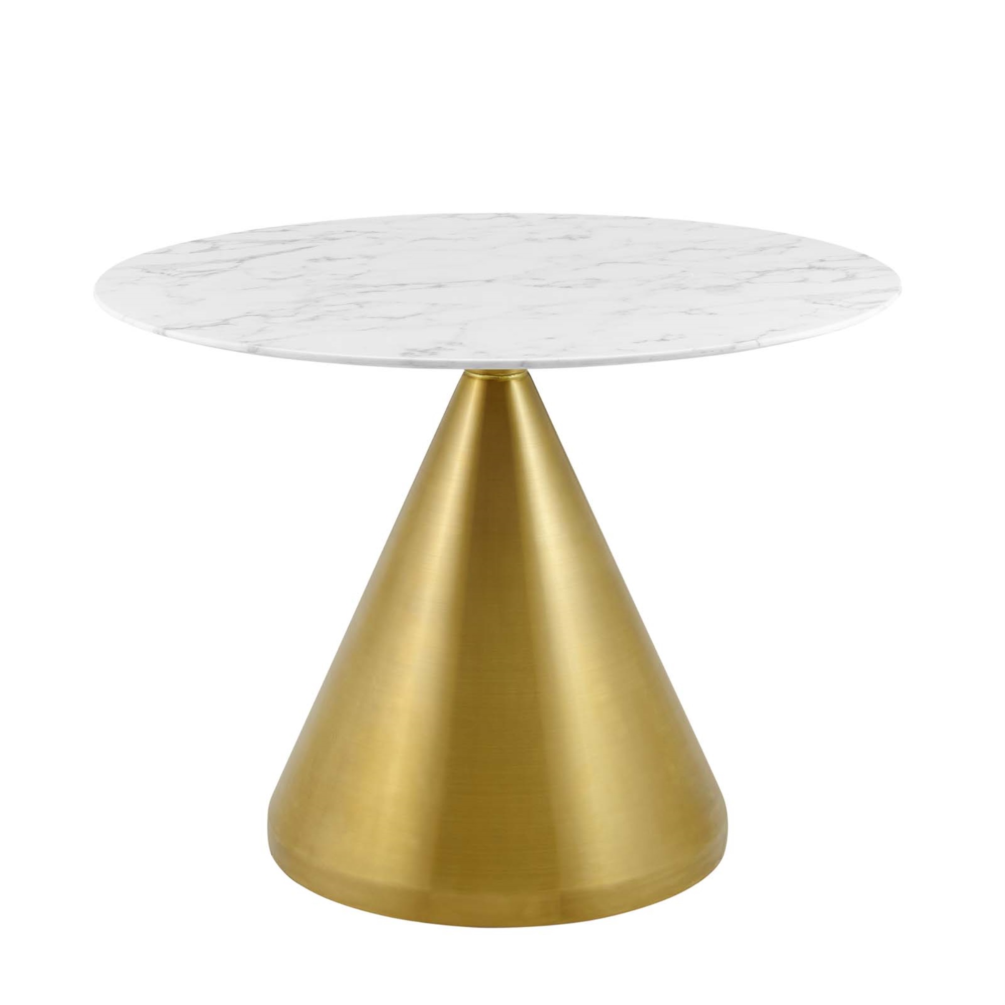 Ergode Tupelo 40" Artificial Marble Dining Table - Gold White
