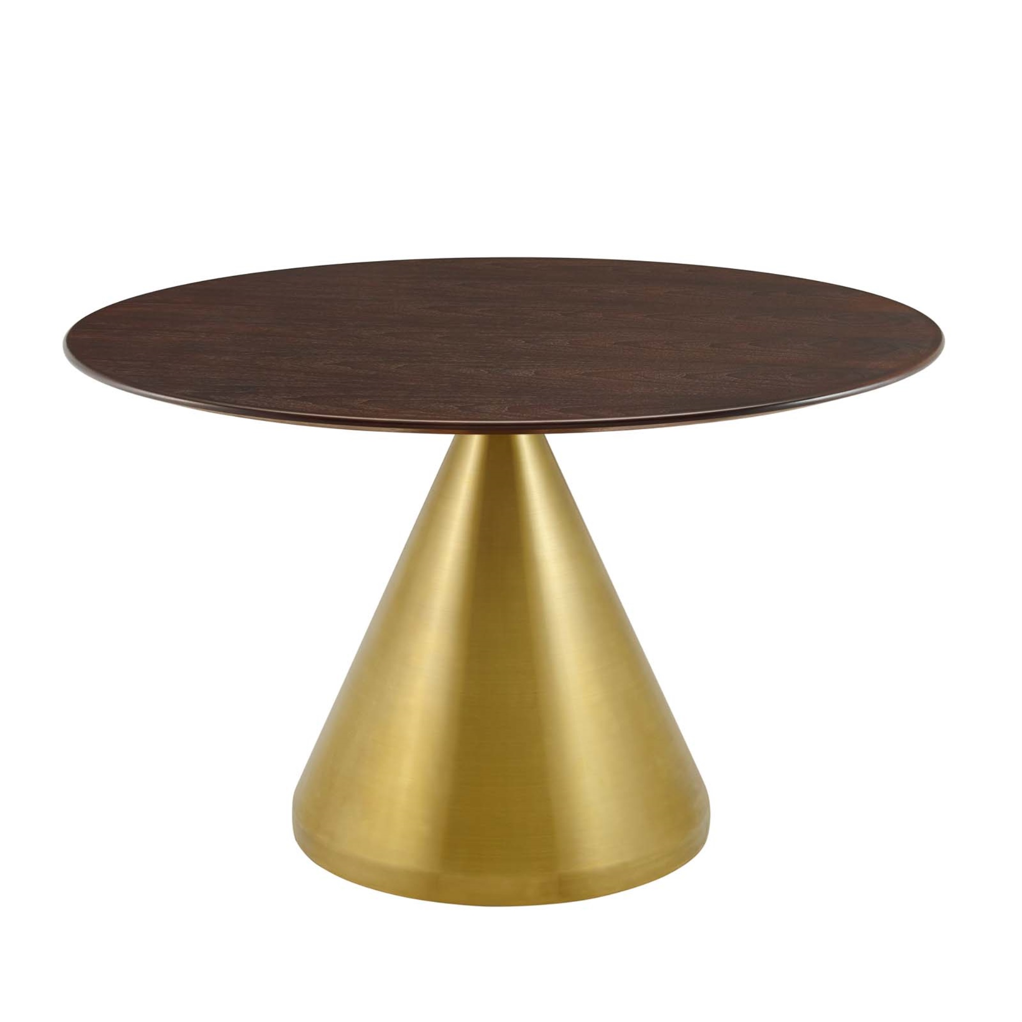 Ergode Tupelo 47" Dining Table - Modern Style, Mid-Century Charm, Gold Metal Base, Wood Grain Veneer, Easy to Clean, Non-Markin