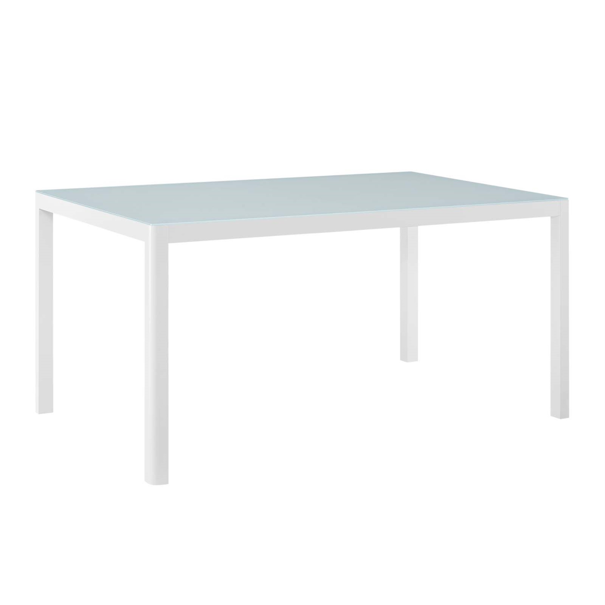 Ergode Raleigh 59" Outdoor Patio Aluminum Dining Table - White