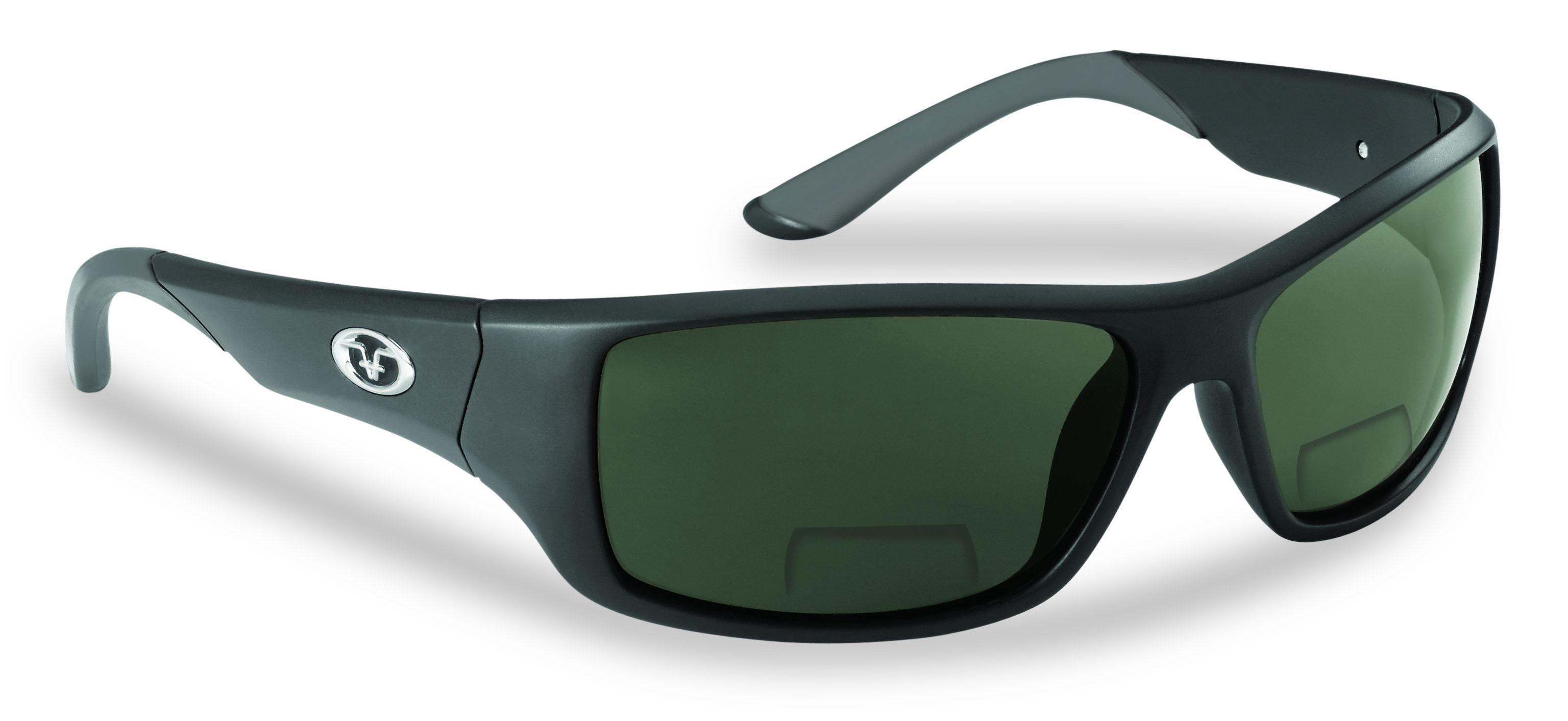 Flying Fisherman Triton Polarized Sunglasses, Matte Black Frame, Smoke Bifocal  Reader +2.00