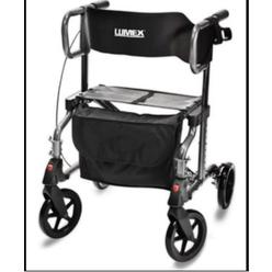 GF Health Products Lumex Hybrid LX Rollator Transport Chair, Titanium