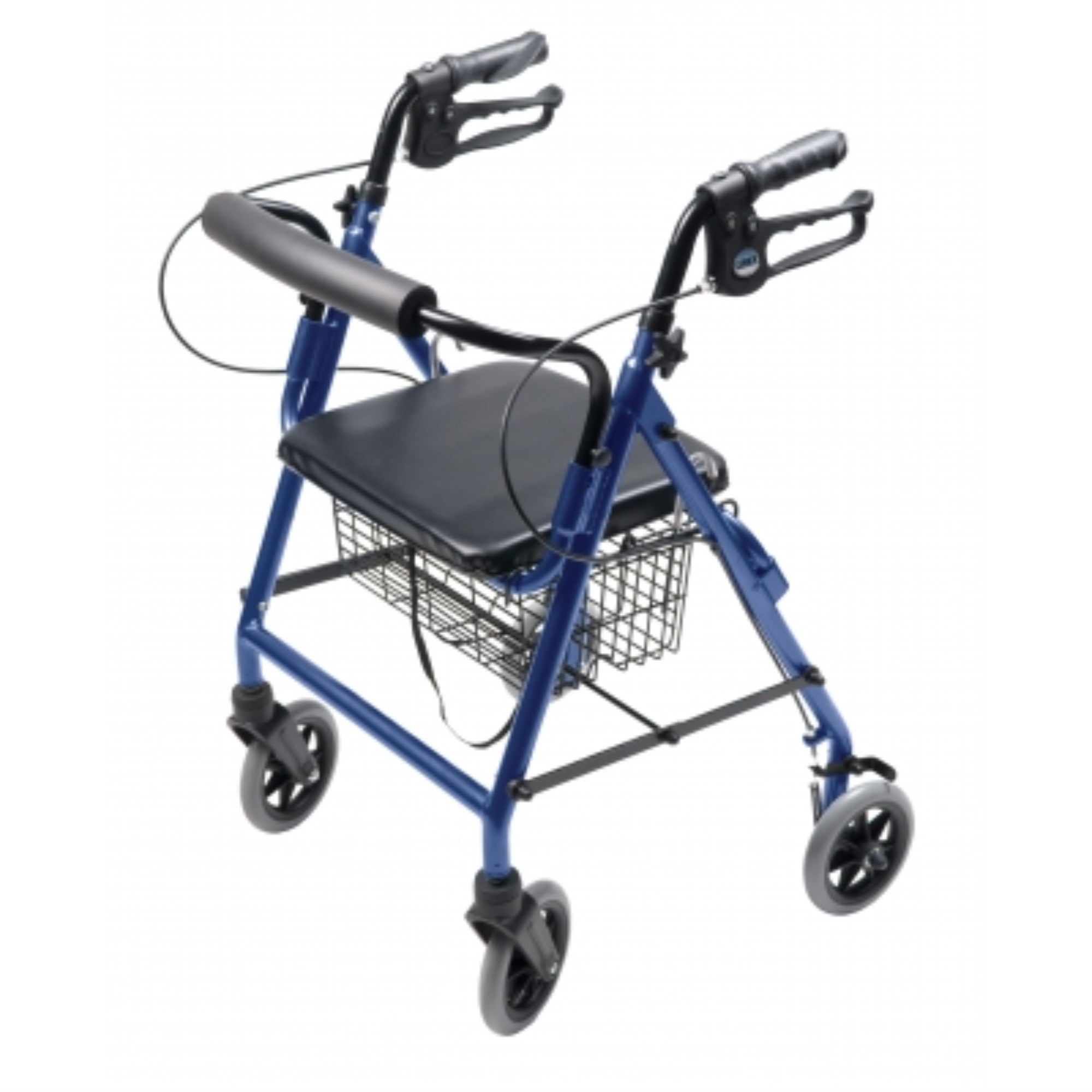 GF Health Products RJ4302B Walkabout Four-Wheel Lite Hemi Rollator with 20 in. Low Seat for Shorter Users&#44; Blue