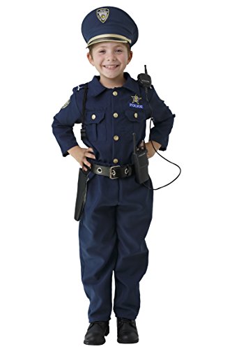 Dress Up America Deluxe Police Dress Up Costume Set - Includes Shirt, Pants, Hat, Belt, Whistle, Gun Holster and Walkie Talkie