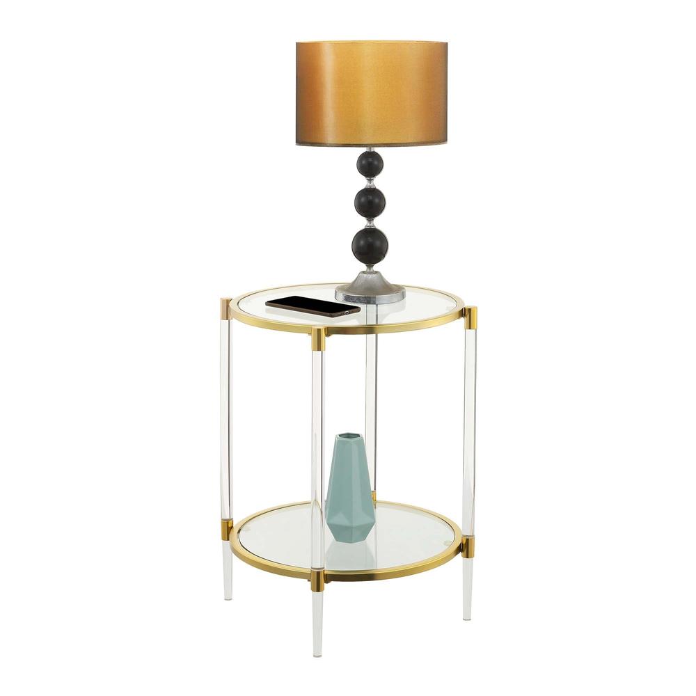 Ergode Royal Crest 2 Tier Acrylic Glass End Table