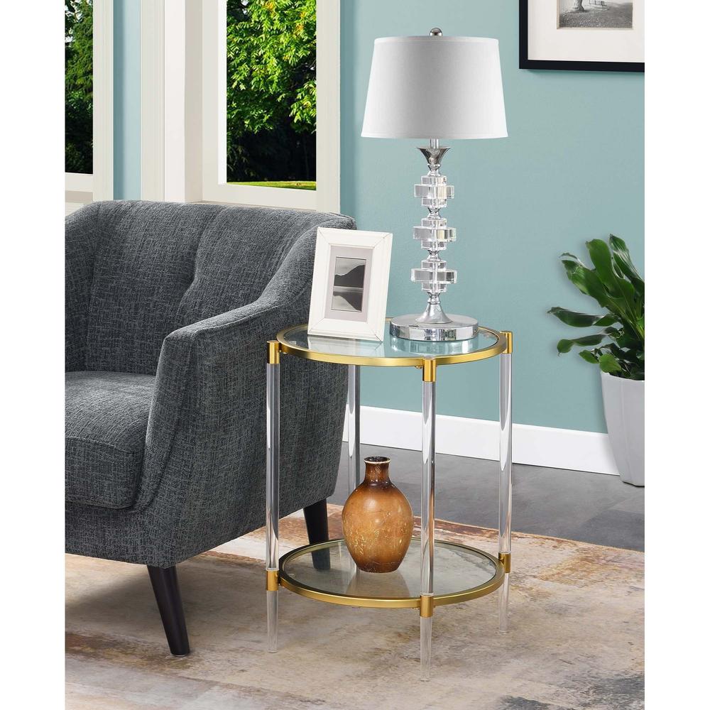 Ergode Royal Crest 2 Tier Acrylic Glass End Table