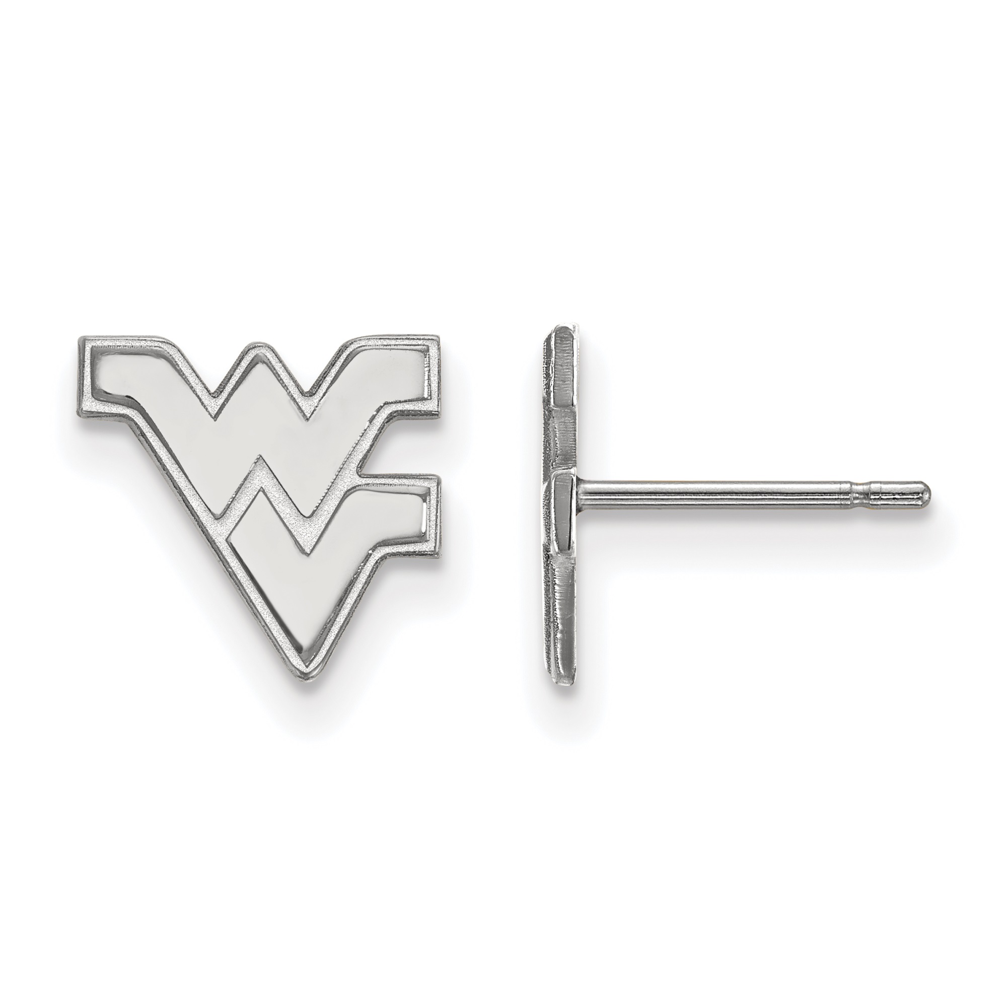 LogoArt LLC LogoArt Sterling Silver West Virginia University XS (Tiny) 'WV' Post Earrings