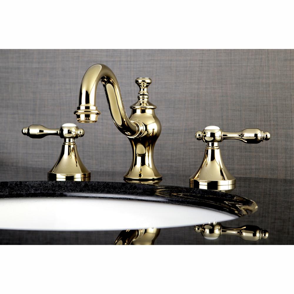 Kingston Brass KC7162TAL 8 in. Widespread Bathroom Faucet, Polished Brass