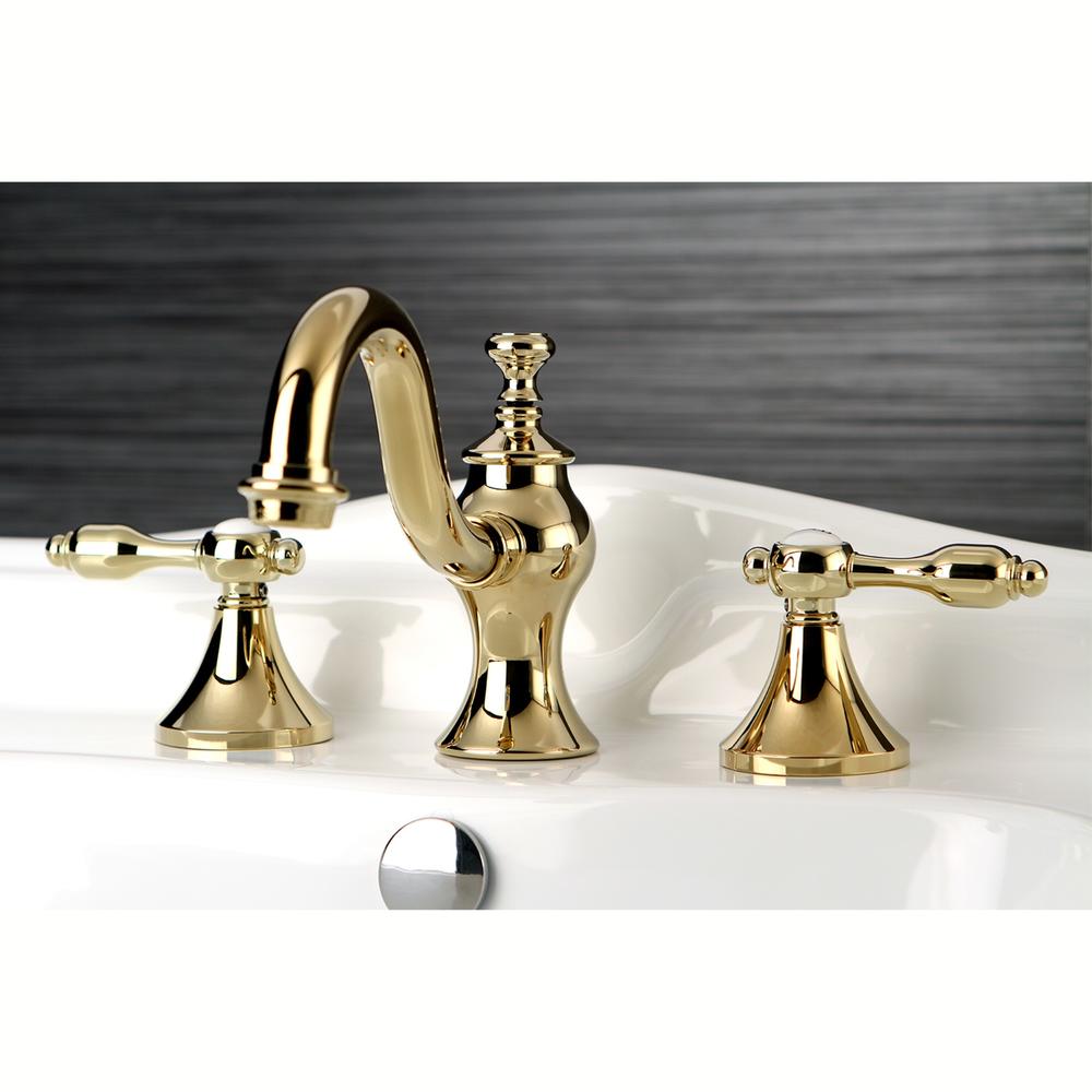 Kingston Brass KC7162TAL 8 in. Widespread Bathroom Faucet, Polished Brass