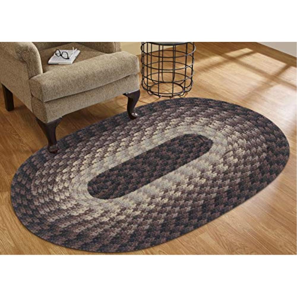 Better Trends Alpine Collection 48" x 72" Oval in Chocolate Stripe