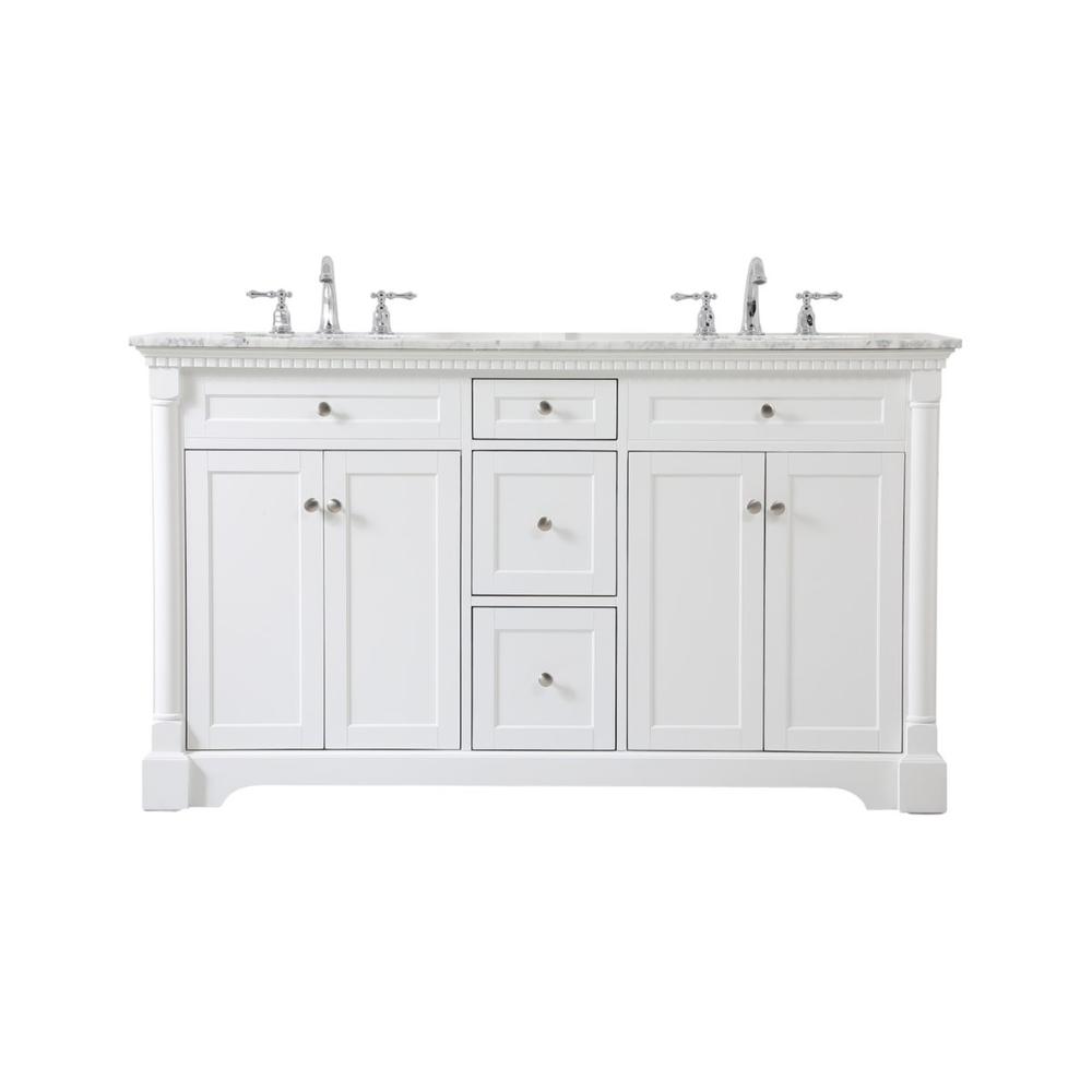 Elegant Decor 60 inch double bathroom vanity in White