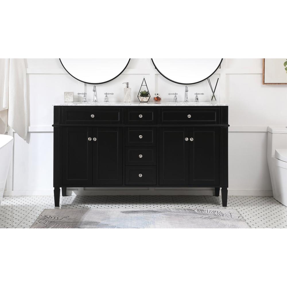 Elegant Decor 60 inch double bathroom vanity in Black