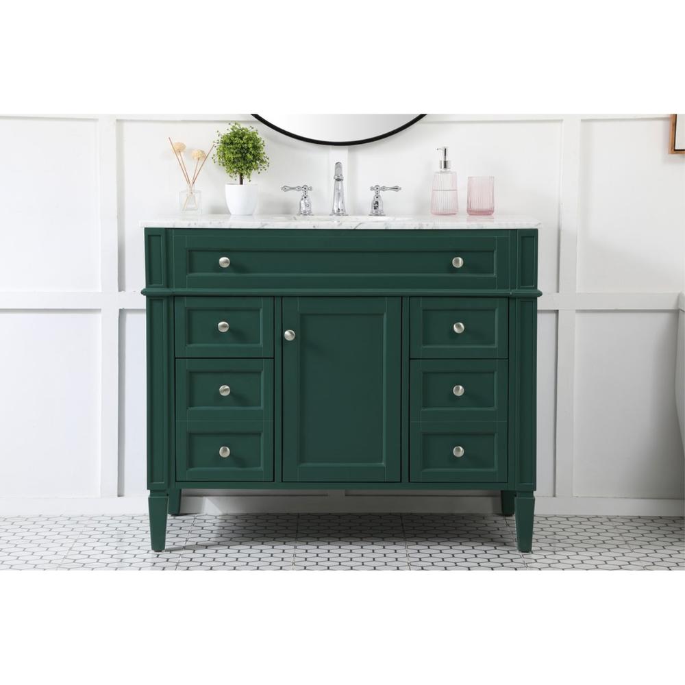 Elegant Decor 42 inch single bathroom vanity in green