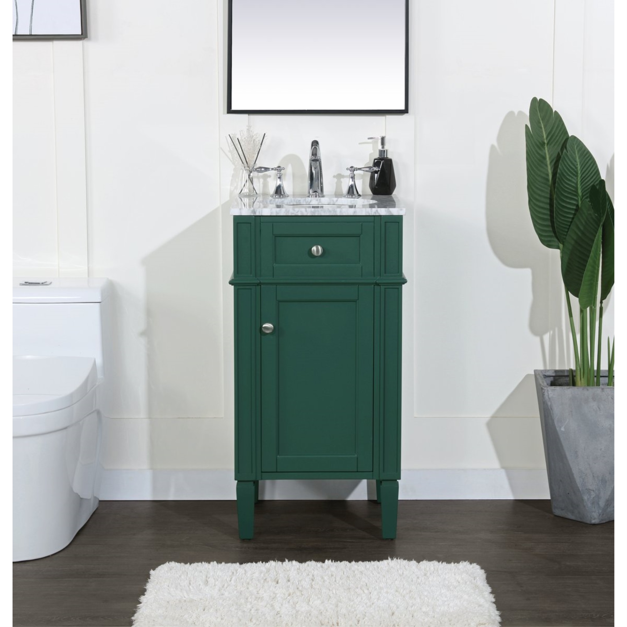 Elegant Decor 18 inch single bathroom vanity in green