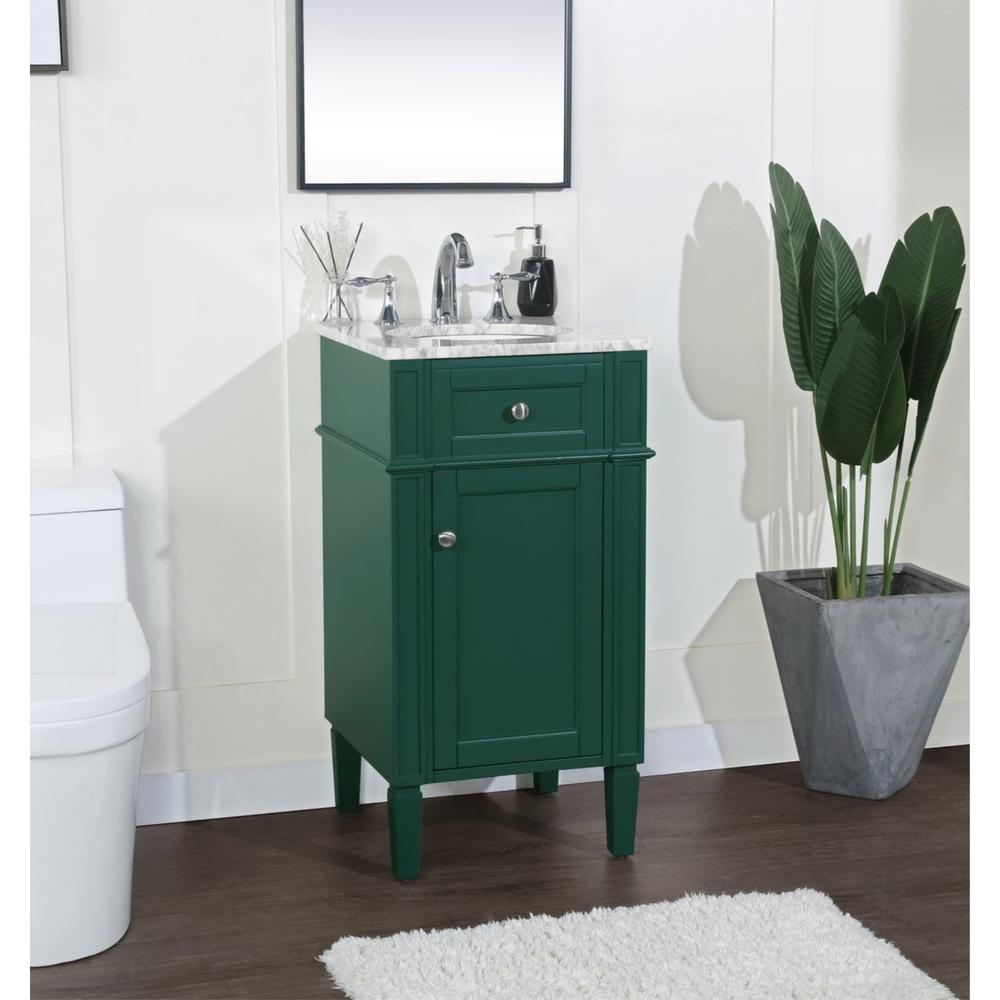 Elegant Decor 18 inch single bathroom vanity in green