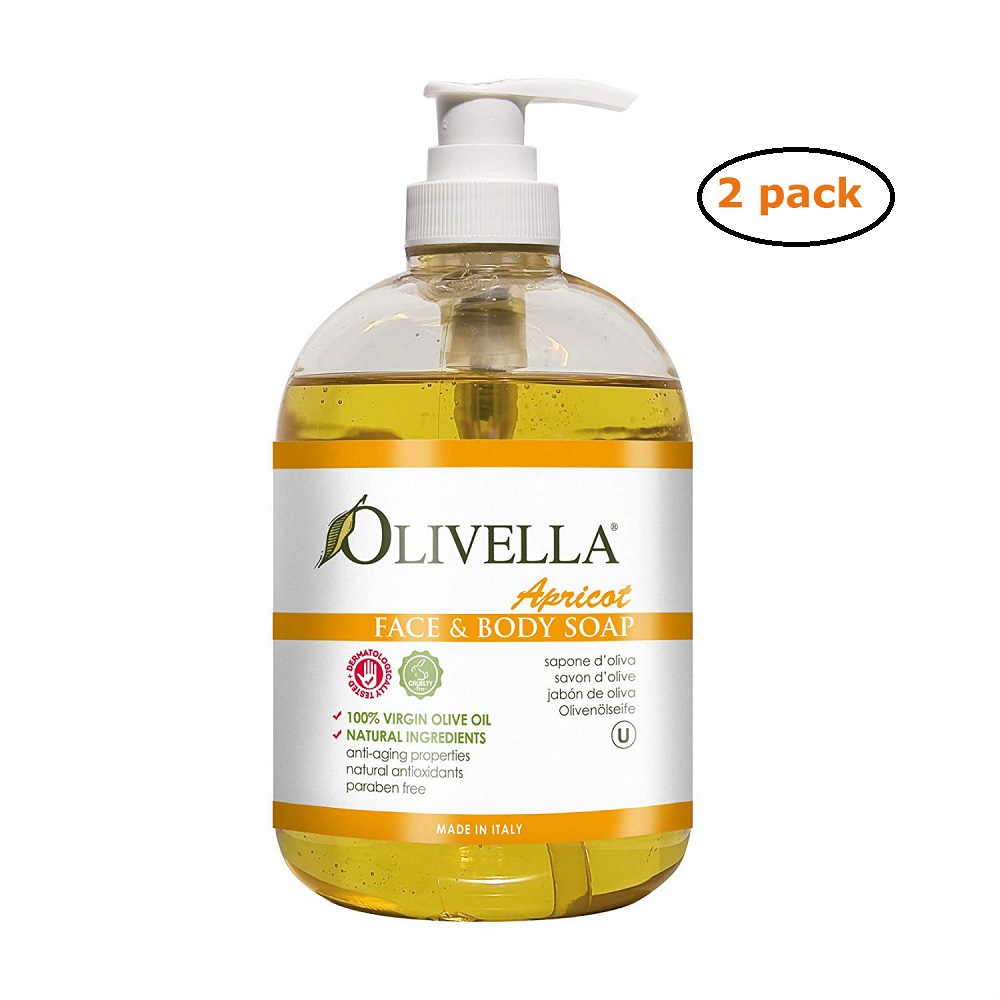 Olivella Face & Body Liquid Soap Pump - Apricot - Pack of 2