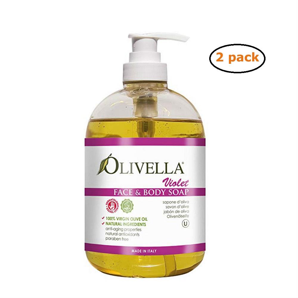 Olivella Face & Body Liquid Soap Pump - Violet - Pack of 2