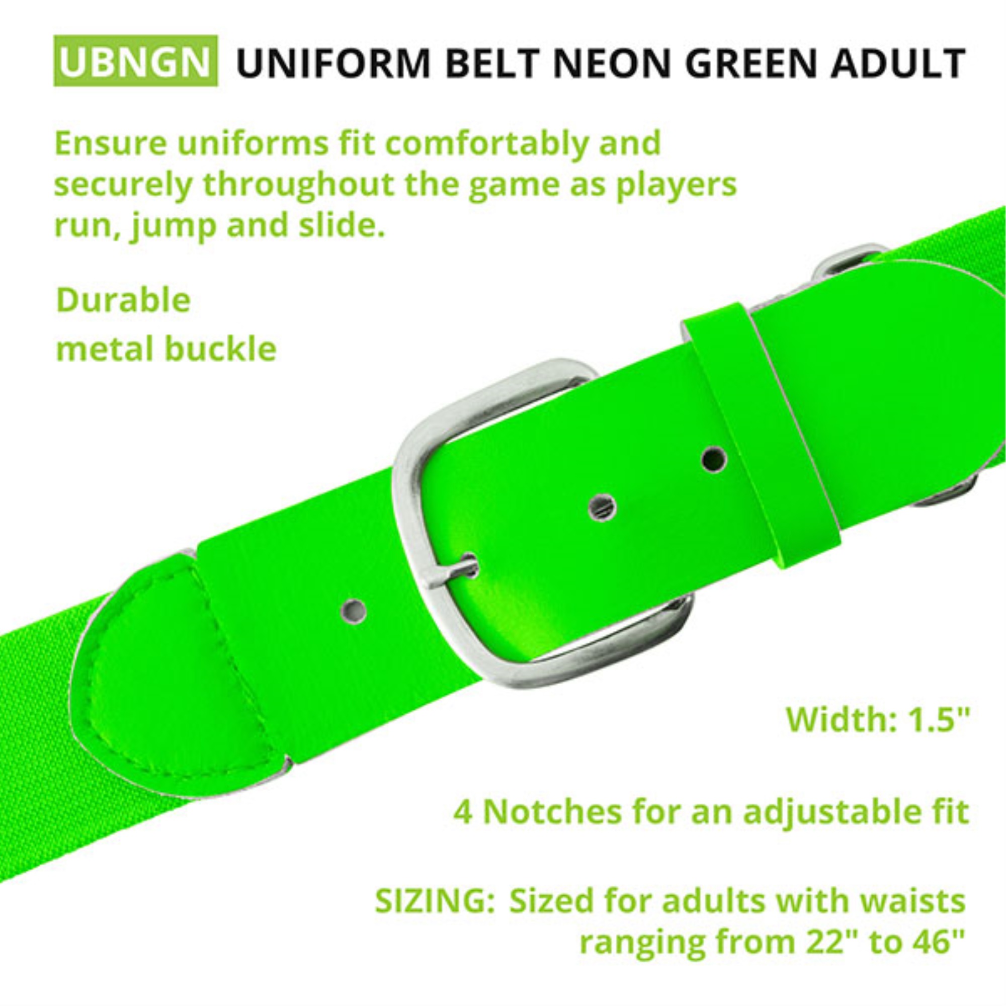Champion Sports Uniform Belt Neon Green Adult