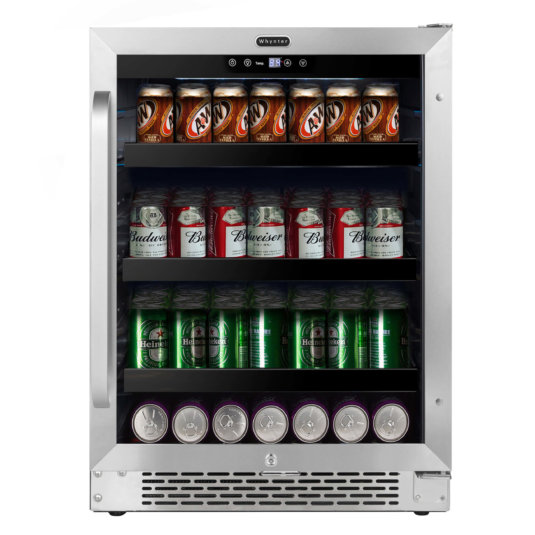 Whynter BBR-148SB 24 inch Built-In 140 Can Undercounter Stainless Steel Beverage Refrigerator with Reversible Door, Digital Co