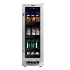 Whynter BBR-638SB Stainless Steel 12 inch Built-in 60 can Undercounter Beverage Refrigerator with Reversible Door, Digital contr