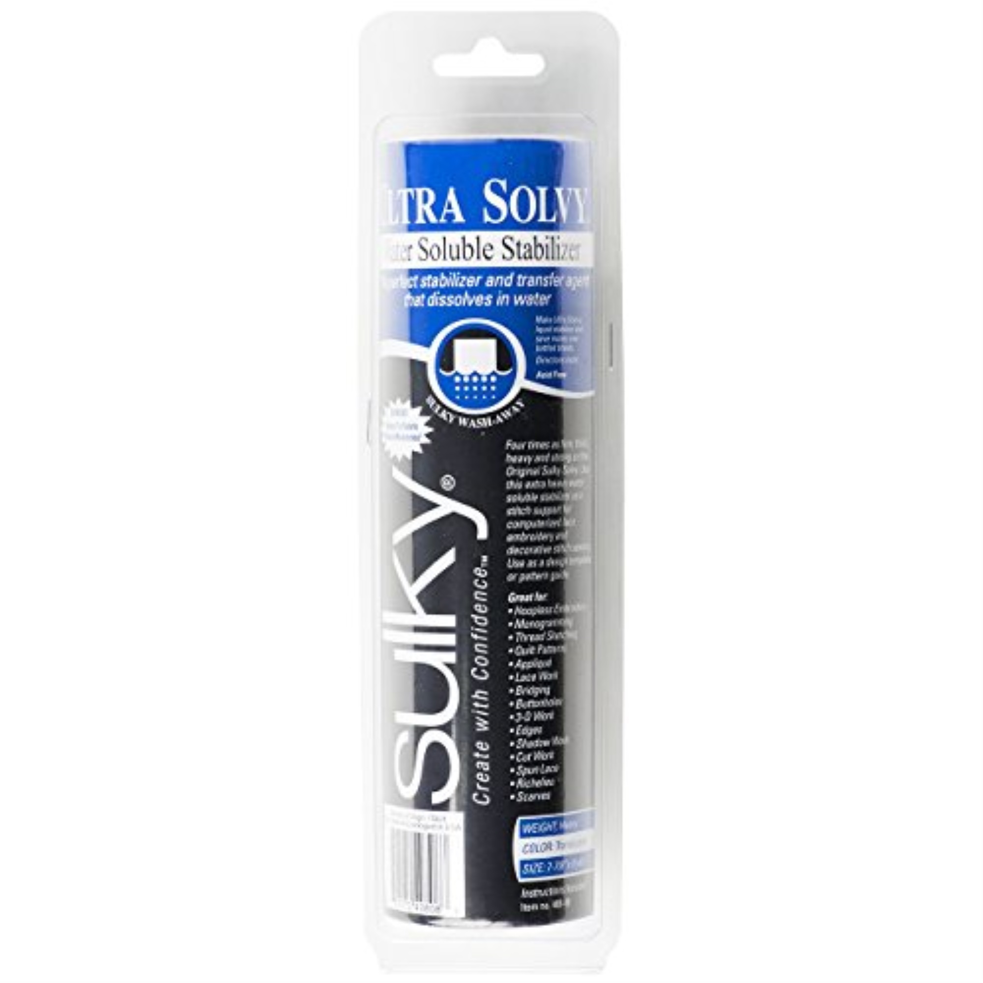Sulky Of America Ultra Solvy Extremely Firm & Stable Water Soluble Stabilizer, 8" by 8 yd (408-08)