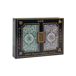 Kem Playing Cards Arrow Green and Brown, Bridge Size- Standard Index Playing Cards (Pack of 2) (1020681)