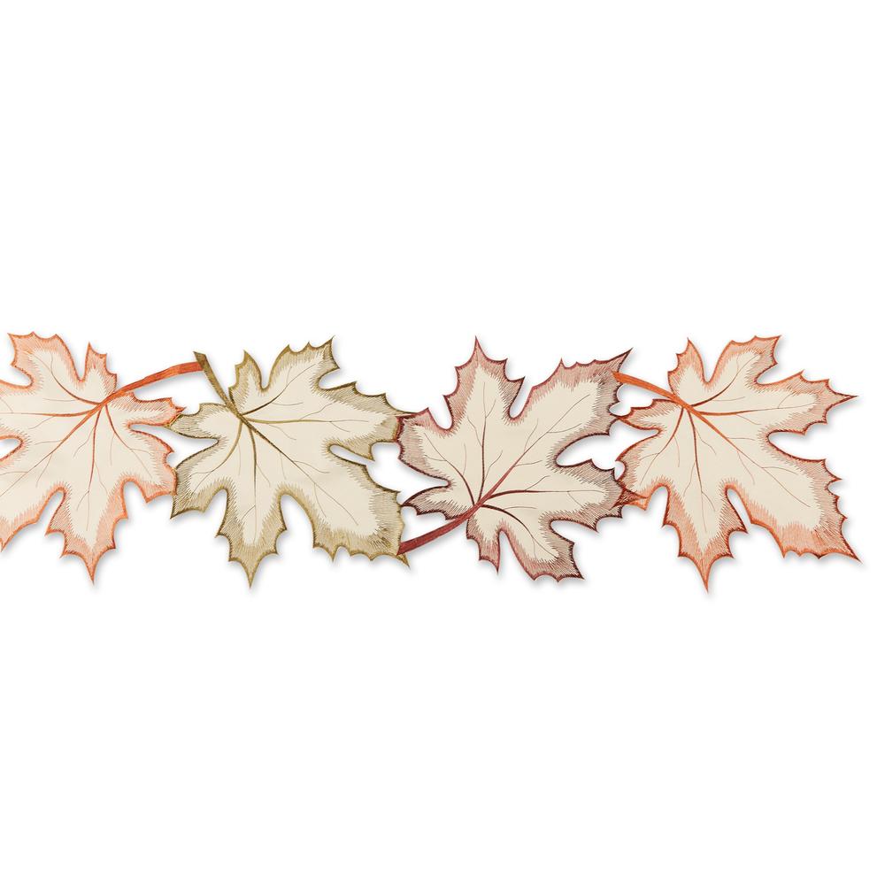 Design Imports DII Maple Leaves Embroidered Table Runner 14x108